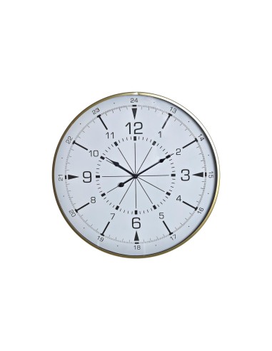 Horloge Murale DKD Home Decor Verre Doré Métal Blanc Boussole (60 x 3 x 60 cm)