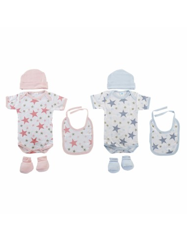 Ensemble de Vêtements DKD Home Decor Coton Etoiles Bleu Rose