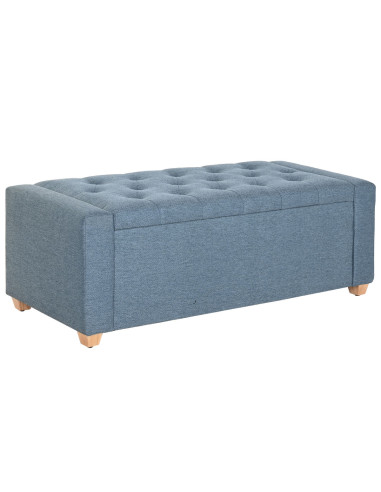 Banquette Home ESPRIT Bleu Polyester Bois 120 X 50 X 42 CM