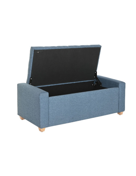 Banquette Home ESPRIT Bleu Polyester Bois 120 X 50 X 42 CM