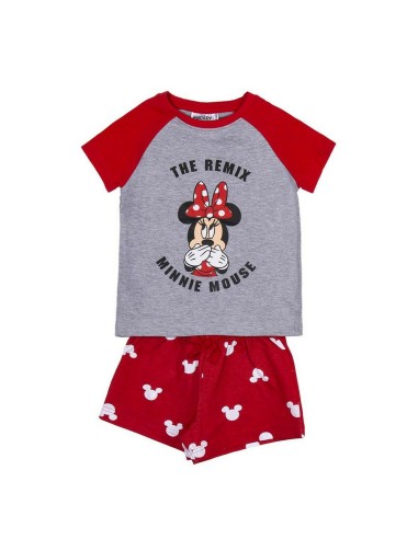 Pyjama D'Été Minnie Mouse Rouge Gris