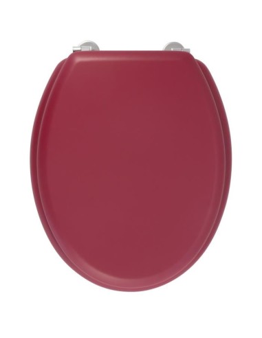 GELCO DESIGN Abattant WC Dolce - Charnieres inox - Bois moulé - Rouge cardinal