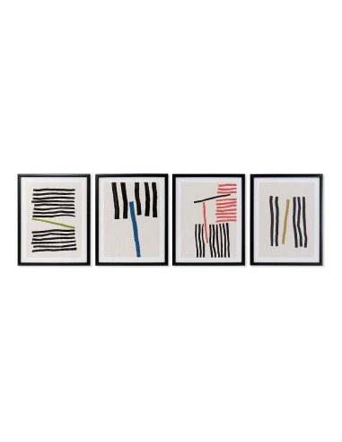 Cadre DKD Home Decor Lines Abstrait (4 pcs) (35 x 3 x 45 cm)