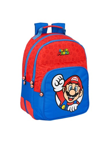 Cartable Super Mario Rouge Bleu (32 x 42 x 15 cm)