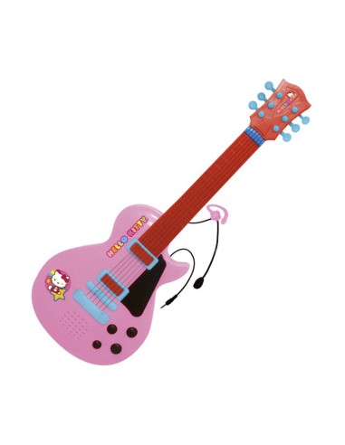 Guitare pour Enfant Hello Kitty Microphone Rose Électronique