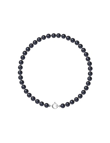 PERLINEA- Bracelet Perles de Culture Ronde 4-5 mm Black Tahiti- Bijou Femme 