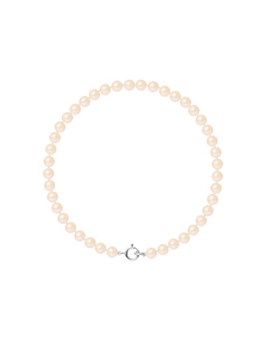 PERLINEA- Bracelet- Perles de Culture d'Eau Douce Rose 4-5 mm- Bijou Femme