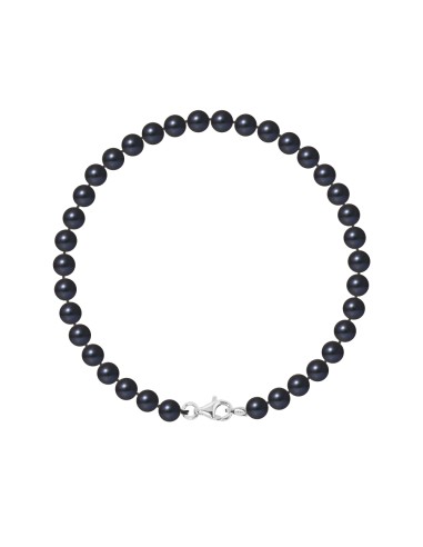 PERLINEA- Bracelet Perles de Culture Ronde 5-6 mm Black Tahiti- Bijou Femme