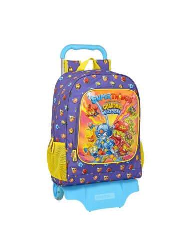 Cartable à roulettes SuperThings Guardians of Kazoom Violet Jaune (32 x 42 x 14 cm)