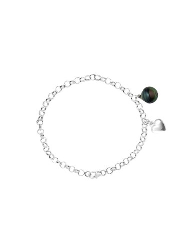 PERLINEA- Bracelet- Perles de Culture de Tahiti- Diamètre 9-10 mm- Bijou Femme