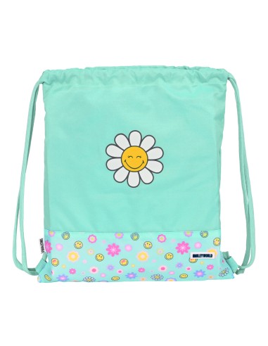 Sac à dos serré par des ficelles Smiley Summer fun Turquoise (35 x 40 x 1 cm)