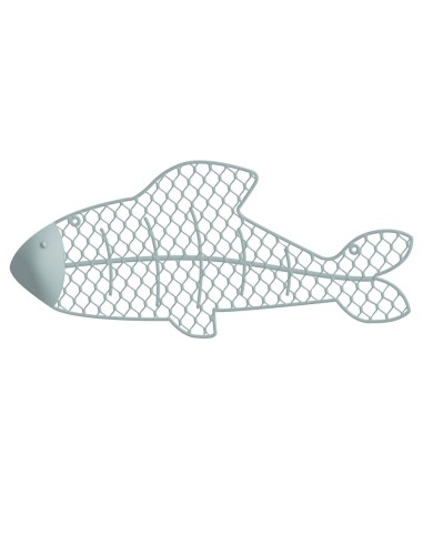 Cadre Poisson 50,17 x 2,54 x 22,23 cm Bleu Métal